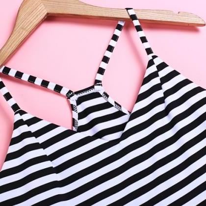 Black And White Striped Romper / Playsuit