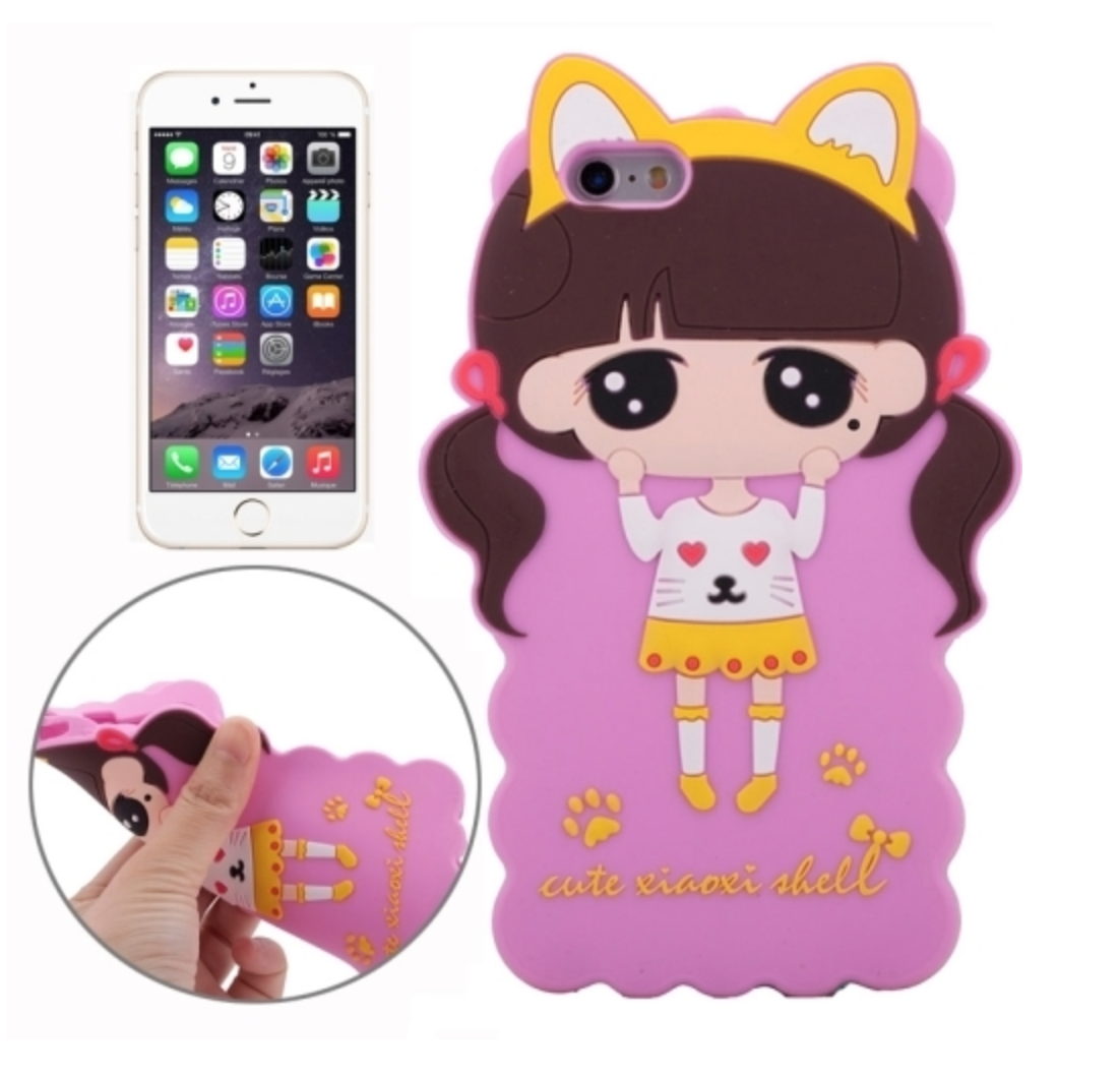 3d Style Cartoon Cute Xiaoxi Pattern Silicone Case For Iphone 6 & 6 Plus (red, Green, Magenta)