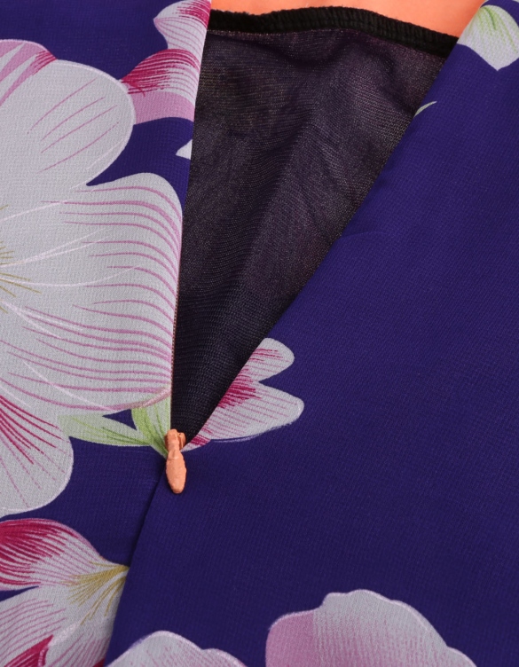 Long Strap Detailed V-Neck Floral Print Maxi Dress on Luulla